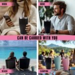 BarGifts 20oz Hidden Safe Water Bottle, Stainless Steel Secret Bottle with Hidden Compartment, Keeps Your Valuables Safe Like Money, Keys, and Jewelry - Pink - Image 6