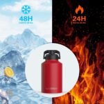 WATERSY 1 Gallon Water Bottle Insulated(Cold for 48 Hrs),BPA Free&Leak Proof,128oz Stainless Steel Water Jug,Big thermo,Large Water Bottle with Handle for Gym,Hiking,Camping&Travel,Red - Image 3