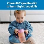 Dr. Brown's Milestones Straw to 360 Convertible Toddler Training Cup Set with Interchangeable Silicone Straw and 360 Degree Cup Lids, Pink Coral, 10 oz/300 mL, BPA-Free, 9m+, 2-Pack - Image 5