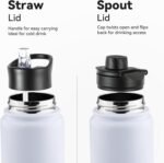VEGOND 24oz Insulated Stainless Steel Water Bottle with Straw Lid, Double Wall Vacuum Insulated, Ideal for Hiking, Gym, Work, or Home Use, White 8 Pack - Image 4