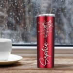 Personalized Tumblers with Name Birth Flower Custom Insulated Tumbler Cup Engraved Customized Birthday Christmas Bridesmaid Gifts for Women Stainless Steel 20 Oz - Image 8