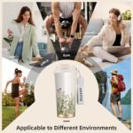 Wildflowers Insulated Coffee Tumbler with Lid Floral Stainless Steel Travel Coffee Mug Spring Summer Vacuum Insulated Reusable Cup Water Bottle - Image 8