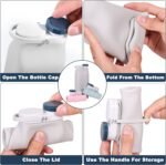 Collapsible Water Bottle,Reusable Foldable BPA Free Silicone Water Bottle,Portable Leakproof Sport Cup for Running Traveling Hiking Camping Lightweight Durable 20 oz (Grey) - Image 3
