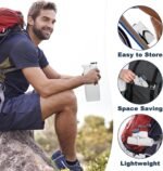 Collapsible Water Bottle,Reusable Foldable BPA Free Silicone Water Bottle,Portable Leakproof Sport Cup for Running Traveling Hiking Camping Lightweight Durable 20 oz (Grey) - Image 6