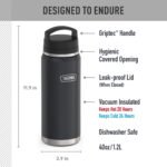 THERMOS ICON SERIES, Stainless Steel Dual Temperature Beverage Bottle, 40 oz, Graphite - Image 3