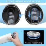 20 oz Skinny Tumbler Replacement Lids Spill Proof Splash Resistant Lids Covers for 2.76in Cup Mouth Compatible with YETI Rambler and More Tumbler Cups (20 oz, 2 Pack) - Image 4