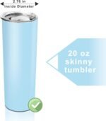 20 oz Skinny Tumbler Replacement Lids Spill Proof Splash Resistant Lids Covers for 2.76in Cup Mouth Compatible with YETI Rambler and More Tumbler Cups (20 oz, 2 Pack) - Image 5