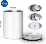 AGH 10OZ Sublimation Wine Tumblers Blanks, 4 Pack Straight Stainless Steel Tumblers with Lids and Straw, Sublimation Coffee Cups Mugs for Hot & Cold Drinks - Image 3