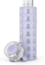Ello Syndicate 20oz Reusable Glass Water Bottle with One-Touch Leak Proof Flip Lid, Protective Non-Slip Silicone Sleeve, Carry Loop for Coffee, Tea and Water, BPA-free, Dishwasher Safe, Celeste - Image 8