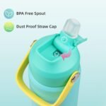 Insulated Water Bottle with Straw Lid,18 oz Stainless Steel Vacuum Metal Bottle with Silicone Handle,Twilight Blue - Image 6