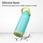 Insulated Water Bottle with Straw Lid,18 oz Stainless Steel Vacuum Metal Bottle with Silicone Handle,Twilight Blue - Image 8