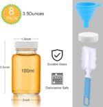 Glass Juice Shot Bottles with Caps - 8 Pack 3.5oz Small Clear Leak Proof Juicing Bottles Reusable Juice Containers Jars with Lids for Juicing Beverage Storage Liquids with Brush and Funnel - Image 3