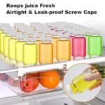Glass Juice Shot Bottles with Caps - 8 Pack 3.5oz Small Clear Leak Proof Juicing Bottles Reusable Juice Containers Jars with Lids for Juicing Beverage Storage Liquids with Brush and Funnel - Image 4