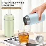 Mini 7 oz Stainless Steel Insulated Vacuum Water Bottle, Cute Small Thermoses, Flask, Leak Proof,Keeps Drink Cold and Hot - Blue - Image 9