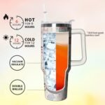 40 oz Owl Tumbler with Handle and Straw, Insulated Stainless Steel Cup with Lid, Travel Coffee Mug Water Bottle, Animal Lovers Women Gifts - Image 4