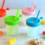 Youngever 8 Pack Kids Glass Jars With Straws, 6 Ounce Cups for Toddler, Mason Jars With Airtight Lids (8 Rainbow Colors) - Image 4