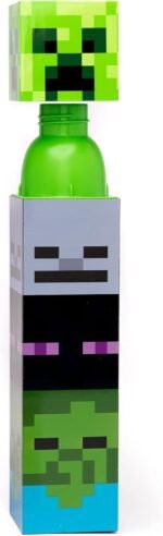 Minecraft Water Bottle GREEN OR RED Kids Mobs Torch Sports Travel Mug Flask 650ML - Image 3