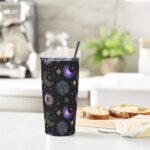 Star and Moon Tumbler with Straw Lid Insulated Travel Coffee Mug 20 OZ Stainless Steel Cup for Outdoor Car Office Kitchen - Image 8