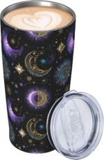 Star and Moon Tumbler with Straw Lid Insulated Travel Coffee Mug 20 OZ Stainless Steel Cup for Outdoor Car Office Kitchen - Image 9