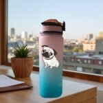 Pug Dog 32 oz Water Bottle with Times Marker to Drink and Straw, Carrying Strap, Leakproof BPA-Free, Ensure You Drink Enough Water for Fitness, Gym, Camping, Outdoor Sports - Image 7