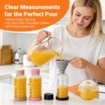 16 oz Glass Juice Bottles with Lids, 6 Pack Borosilicate Glass Bottles with Stainless Steel Lid - Reusable, BPA-Free for Juicing, Smoothies, Infused Water & Protein Drinks, Leakproof, Clear - Image 4