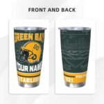 Custom Green Bay Tumbler Gifts for Men Women Fans Personalized Name Number Cup Coffee Mug Travel Tumbler - Image 4
