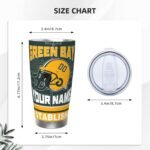 Custom Green Bay Tumbler Gifts for Men Women Fans Personalized Name Number Cup Coffee Mug Travel Tumbler - Image 5