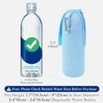 Linkidea Disposable Water Bottle Sleeve Compatible with Smartwater 16.9/20Fl Oz, Evian 16.9Fl Oz, Insulated Neoprene Plastic Bottled Water Cover with Lockable Zipper (1 Pack/Light Blue) - Image 3