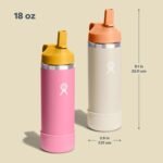 Hydro Flask Kids Water Bottle for School - Stainless Steel and Insulated with Straw Cap - 18 Oz in Koala - Image 4