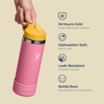 Hydro Flask Kids Water Bottle for School - Stainless Steel and Insulated with Straw Cap - 18 Oz in Koala - Image 6