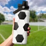 Soccer Water Bottle with Lid - 32oz Insulated Stainless Steel Sport Bottles - Gift for Men Soccer Player Fan Coach - Image 4