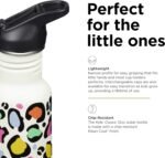 Klean Kanteen 12 oz Classic Kid's Water Bottle with Flip Seal Sport Cap & Straw - 100% Leakproof Cap - Durable Stainless Steel Material - Lightweight & Easy-Grip - BPA-Free - Leopard Print - Image 5