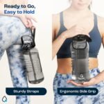 AQUAFIT 64 oz Water Bottle with Time Marker - 2in1 Straw & Chug Lid - BPA Free Big Water Bottle with Straw - Gym Water Bottle with Strap - Water Jug (64 Ounces, Nebula) - Image 4