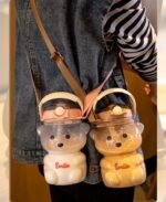 32oz Bear Straw Water Bottle Large 1L BPA Free Water Bottles with Removable Straw & Built in Carrying Loop, Adjustable & Removable Shoulder Strap, Leakproof Jug Non-Toxic Drinking Cups - Image 5