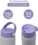 MIRA 18 oz Tea Infuser Thermo - Stainless Steel Travel Bottle with Removable Strainer for Loose Leaf Tea - Insulated Hot & Cold Brew Steeper - Heather - Image 3