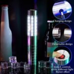 Civaner Upgrade 4 Pcs Bottle Service Lights LED Strobe Baton Bottle Girl Lights Rechargeable Handheld Flashing Club Signs for Birthday Wedding Party(Silver White Light) - Image 4