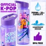 KPop Demon Hunters Officially Licensed Huntrix Water Bottle for Girls, 25oz Leak Proof with Straw Lid, Gifts for Girls - Image 3
