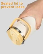 32 Oz Tumbler with Handle Vacuum Insulated Water Bottle Stainless Steel Tumbler Car Reusable Cup Cold for 12 Hours-Beige White - Image 5