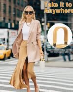 32 Oz Tumbler with Handle Vacuum Insulated Water Bottle Stainless Steel Tumbler Car Reusable Cup Cold for 12 Hours-Beige White - Image 7