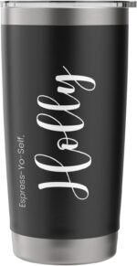 Holly Name Personalized Coffee Pun Travel Mug Stainless Steel Insulated Tumbler - Image 4