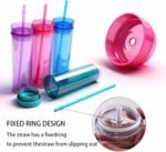 Tumblers with Lid and Straw, 17oz Reusable Plastic Cups for Iced Coffee, Travel Mugs, Double Wall Party Cups, Durable Acrylic Design, 6 Pack (6, Transparent) - Image 5