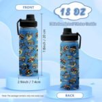 Truck Gifts for Boys, 18 oz Stainless Steel Water Bottles with 2 Lids, Insulated Water Bottle with Straw, Truck Cups for Travel Sports Outdoor, Birthday Christmas Gifts for Boys Truck Lovers - Image 3