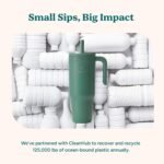 REDUCE Chiller Vacuum Insulated 40 oz Tumbler with Spill-Proof Silicone Straw - Sustainable Tritan Lid with Water Intake Markers - Soft Sit Base Travel Mug - Dishwasher Safe - Cosmetic Pink - Image 8