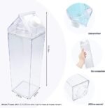 Milk Carton Water Bottle 33oz 1000ml Plastic Square Milk Bottles BPA Free Leakproof Water Bottle Portable Reusable Milk Carton Shaped Juice Bottle Perfect for Fitness Gym Camping Sports - Image 3