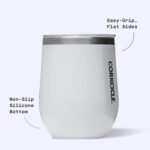 Corkcicle Stemless Wine Tumbler - Keeps Drinks Cold for 6 Hours - Triple-Insulated Stainless Steel - Non-Slip Base - Summer Drinkware Gift - Keeps Drinks Ice Cold - 12 oz - Gloss White - Image 6