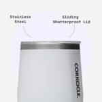Corkcicle Stemless Wine Tumbler - Keeps Drinks Cold for 6 Hours - Triple-Insulated Stainless Steel - Non-Slip Base - Summer Drinkware Gift - Keeps Drinks Ice Cold - 12 oz - Gloss White - Image 7