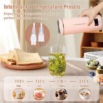 Travel Electric Kettle Portable Mini Kettle,Small Hot Water Boiler with 4 Temperature Settings,304 Stainless Steel,Fast Boiling Water with Auto Shut-Off and Boil Dry Protection (Pink, 400ml) - Image 5