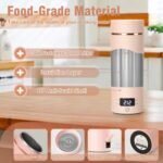 Travel Electric Kettle Portable Mini Kettle,Small Hot Water Boiler with 4 Temperature Settings,304 Stainless Steel,Fast Boiling Water with Auto Shut-Off and Boil Dry Protection (Pink, 400ml) - Image 7