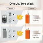 Ruckae 16oz 12 Pack Glass Juice Bottles with Lids - Reusable Square Glass Juice Bottles with Leak-Proof Lid & Capacity Marks for Containers Juicing,Milk,Smoothies - Image 5