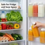 Ruckae 16oz 12 Pack Glass Juice Bottles with Lids - Reusable Square Glass Juice Bottles with Leak-Proof Lid & Capacity Marks for Containers Juicing,Milk,Smoothies - Image 7